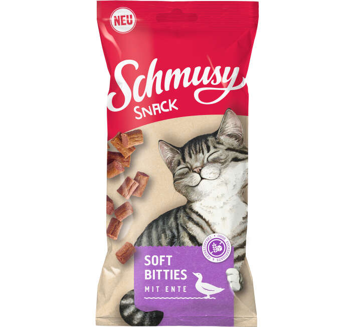 SCHMUSY Katzenleckerli Snack Soft Bitties mit Ente